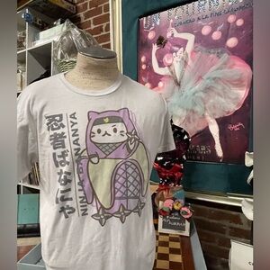 BANANYA Crunchyroll Men's White Graphic Ninja T-Shirt